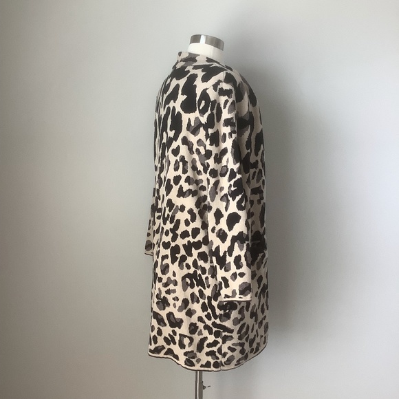 Chico's Leopard Print Open Cardigan Sweater Pockets Size2 - Picture 10 of 16